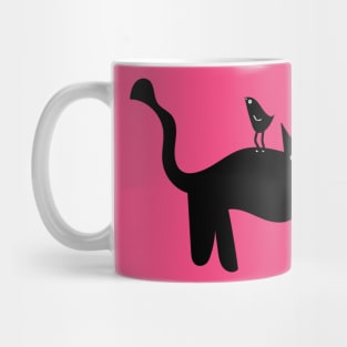 Cat And Bird. Mug